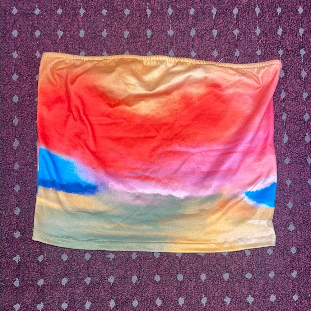 Colorful Strapless Top